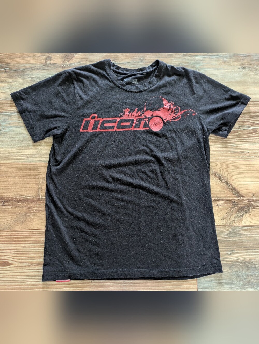 Ride Icon Moto‎ Black & Red Logo Graphic T-Shirt Medium Bikercore Motorcycle